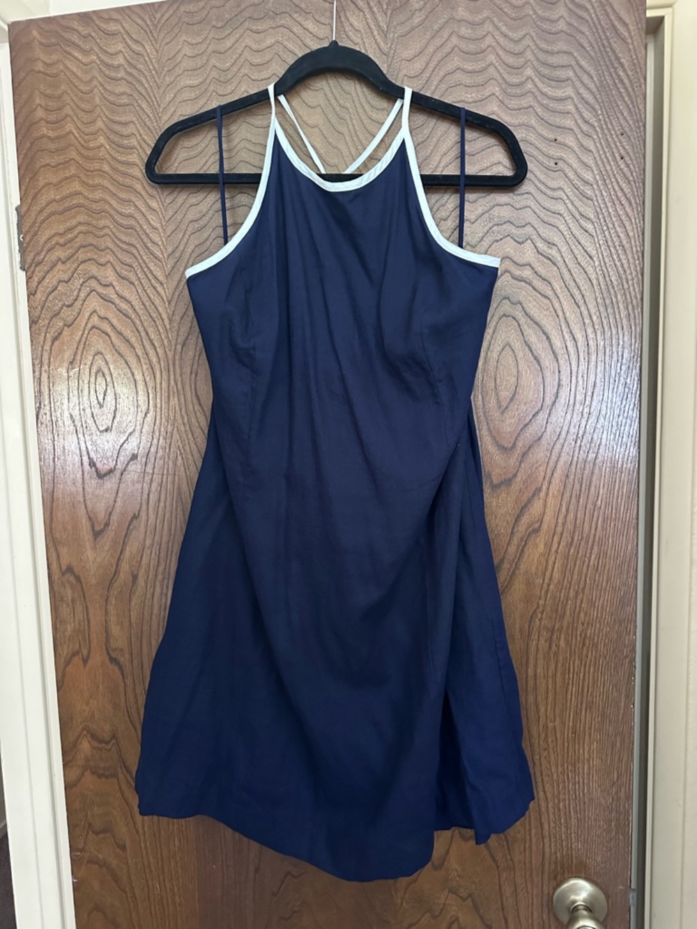 Navy Halter Dress with White Trim GAP